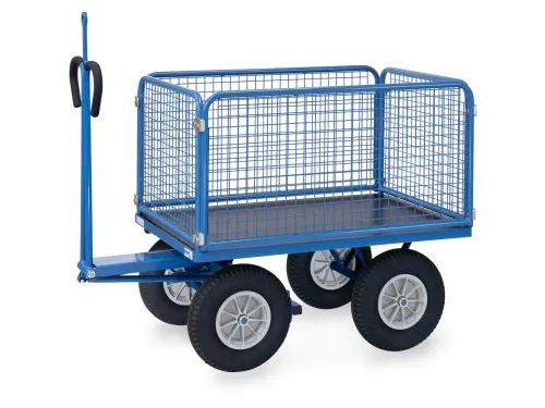 Handtrekwagen 6434PZ 750kg 1135x795mm draadgaas polyurethaan trekoog