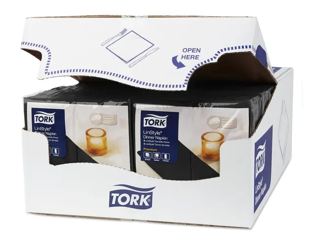 Serviette Tork 478151 Premium LinStyle Dinner Pli 1/8 Noir