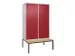 locker voor scheiding van kleding,HxBxD 2120x1200x815mm,4vak