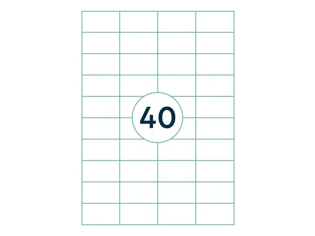 Etiketten Zelfklevend Wit 40 op A4 52.5x29.7mm 1000 Vel
