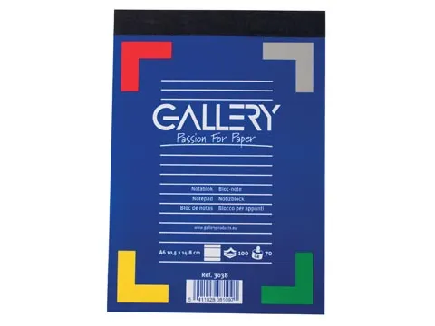 notitieblok, ft A6, gelijnd, blok van 100 vel