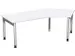 Bureau d’angle 680-820x2166x1130mm retour à droite blanc/argenté