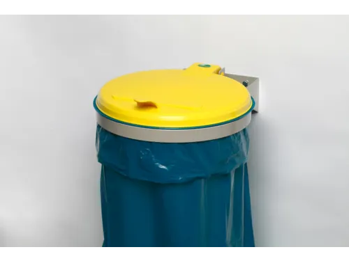 Afvalverzamelaar 120 Liter Enkelvoudig Wandmontage Deksel Geel