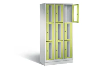 Lockerkast 1800x900x500mm 3x3 vakken Cilinderslot, Sokkel, RDS1108060 - 1