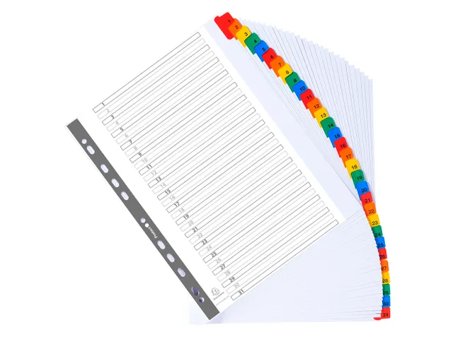 Tabblad Karton 160 Gram A4 + index 31 tabs wit