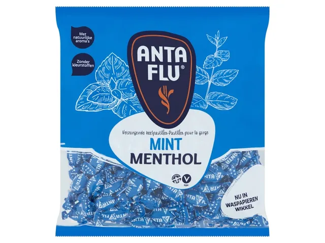 Anta Flu Keelpastilles Mint zak 1 KG Blauw