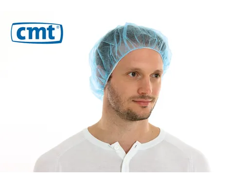 PP non woven haarnet blauw 53cm bouffant cap maat L 10x100 Stuks