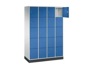 lockerkast,RAL 7035/RAL 5010,HxBxD 1950x1220x500mm,4x5vakken,cil.-slot - 1