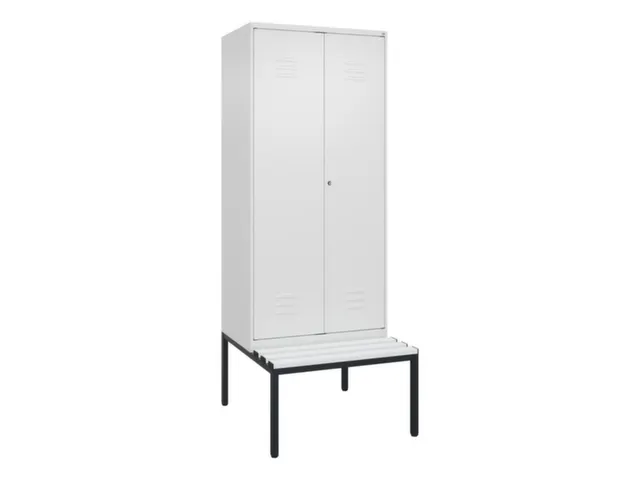 PBM-locker met bank,HxBxD 2120x800x815mm,2vak,vak B 400mm,cil.-slot