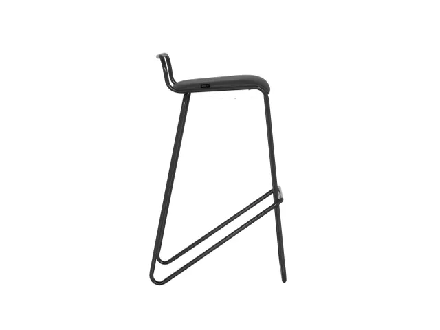 Barkruk serie 126 sledeframe Zwart stof Antraciet