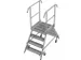 escalier mobile,roulant,estrade H 1m,2x4marches a. revêtement R13,alu