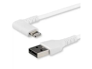 1 Meter gehoekte Lightning naar USB kabel Apple Wit Aramide - 1