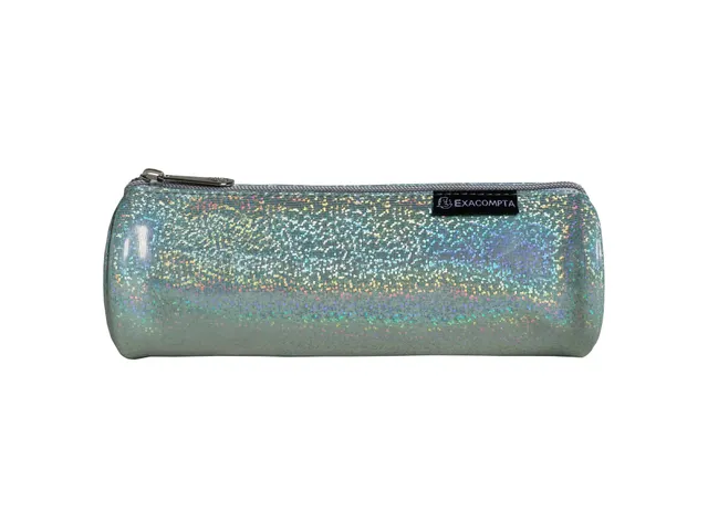 Pennenetui rond PU Glitter 4 kl ass