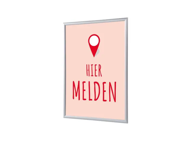 Kliklijst A1 complete set met print "Hier melden" Rood