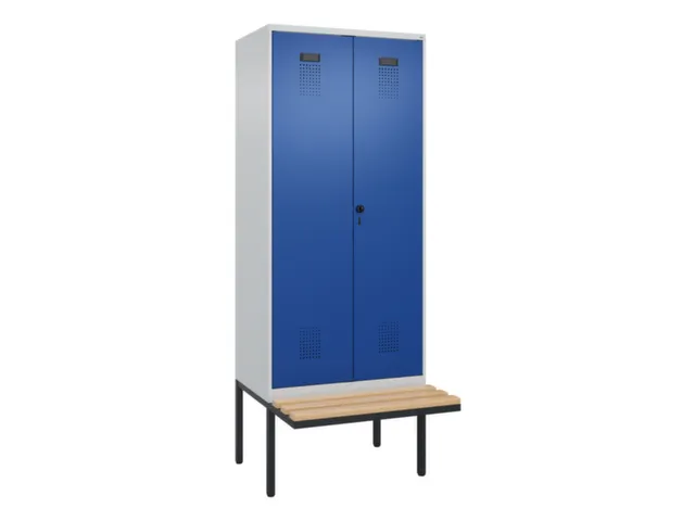 locker met bank,voor scheiding van kleding,HxBxD 2120x800x815mm,2vak