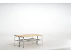dubbele zitbank,HxLxD 450x1015x700mm,houten lijst,frame staal RAL7035