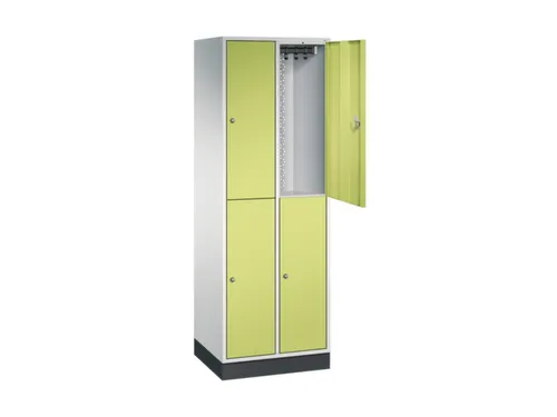 Dubbeldekse garderobekast,RAL 7035/RDS1108060,HxBxD 1950x620x500mm
