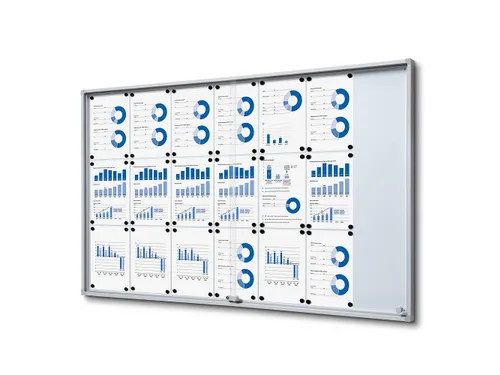 Indoor Vergrendelbaar Notitiebord Schuifdeuren Slim 21xA4