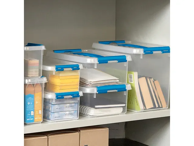 Q-line opbergbox 52L transparant blauw - 50x40x38cm