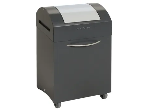 Afvalbak 45 Liter 650x380x320mm Plaatstaal 2 Wielen Klep Grijs