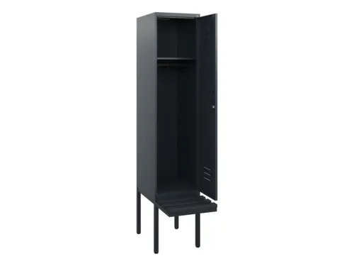 locker met bank,HxBxD 1950x400x815mm,1vak,vak B 400mm,draaigrendel