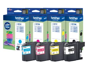 Brother LC-221 Inktcartridge Set Zwart + 3 Kleuren - 3