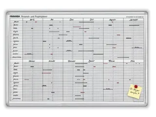 personeel-/projectplanner HxB 60x90cm magnetisch bord wit met raster - 1