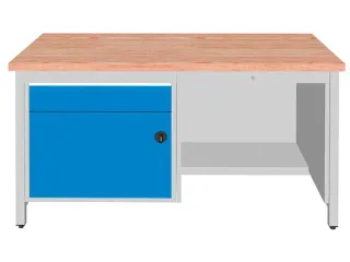 werkbank,HxBxD 860x1500x750mm,onderstel RAL5010,fronten RAL3020 - 1
