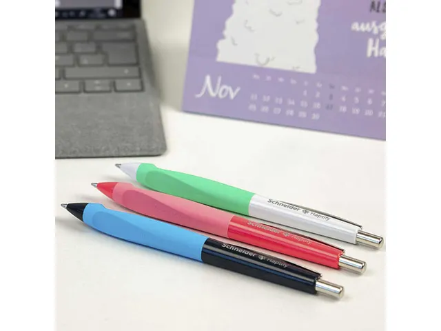 Stylo bille Schneider Haptify bleu encre bleue