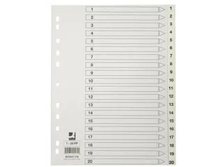 Tabbladen PP Set 1-20 Met Indexblad A4 11-Gaats Wit Personaliseerbaar - 3