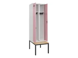 locker met bank,voor scheiding van kleding,HxBxD 2120x600x815mm,2vak