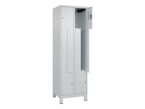 Z-garderobekast,HxBxD 1950x600x500mm,vak B 150/300mm,cil.-slot,voeten