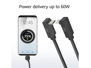 Kabel ACT USB-C hoek boven/beneden 10Gbps 2m - 4