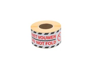 Waarschuwingsetiket Rillprint do not fold 46x125mm wit 250 stuks - 1