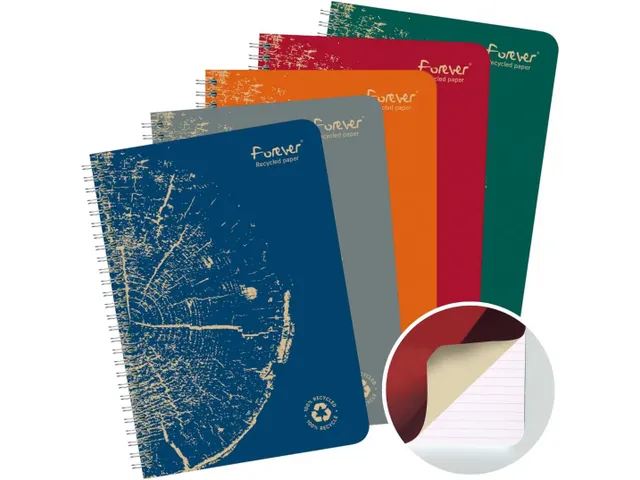 FOREVER spiraalschrift A5 90g gelijnd assorti