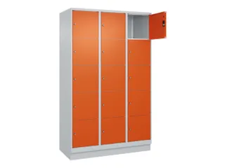 lockerkast,HxBxD 1950x1200x500mm,3x5vakken,vak B 400mm,cil.-slot - 1