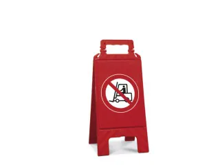 Verbodsbord,Verboden Voor Heftrucks,Vloeropsteller,Kunststof,Rood - 1