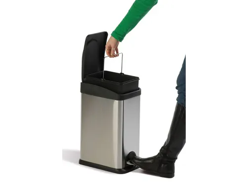 Rechthoekige Pedaalemmer 15 Liter Mat Rvs