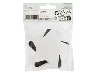 Canvas Nassau fine art ster en bloem 7,5cm magnetisch 4 stuks - 3