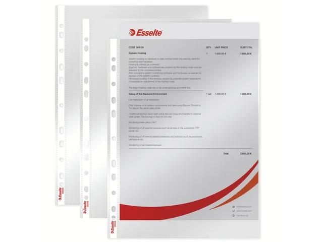 Showtas Esselte 56066 standaard A4 PP 0.06mm 11-gaats