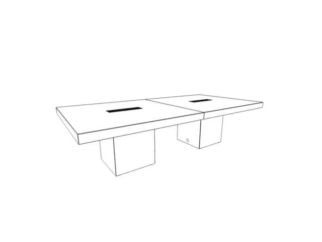 Vergadertafel Hxbxd 73x280x140cm Frame Kubusvormig iep