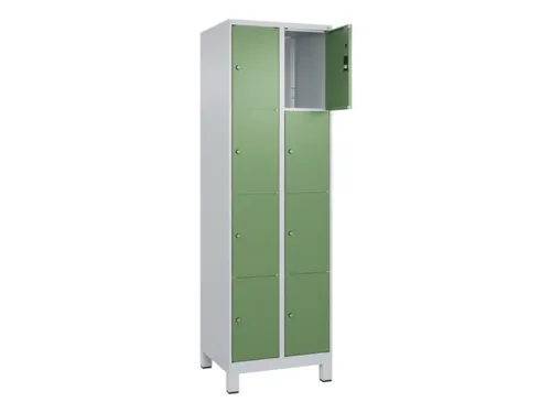 lockerkast,HxBxD 1950x600x500mm,2x4vakken,vak B 300mm,cil.-slot,voeten