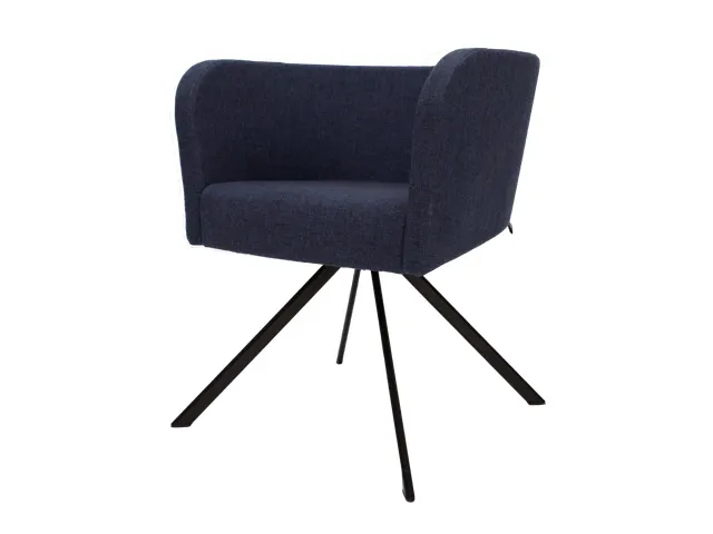 Vergaderstoel Calix met zwart vierpoot Stof Donkerblauw