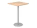 table haute HxlxP 1116x800x800mm carré pied à disque argent tube ron