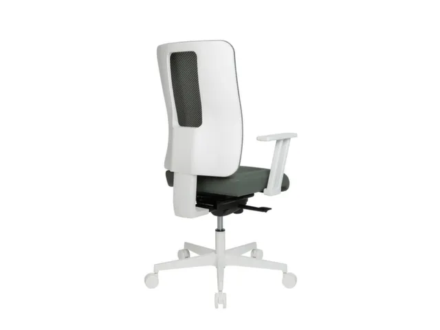 Bureaustoel,Synchroonmech.,M. Armleuningen,Zitting Stof Grijs-Groen