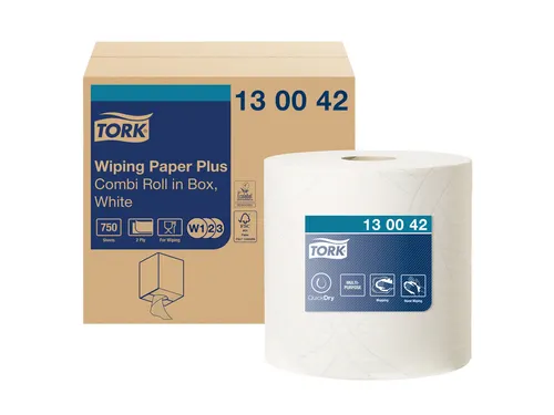 Tork 130042 W1,W2,W3 Plus Poetspapier Premium 2-laags Wit 255m
