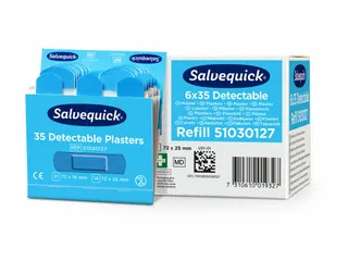 Pleisters Salvequick blauw detectabel refill 35 Stuks - 4