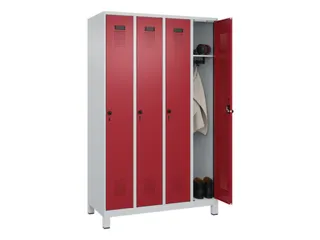 locker,HxBxD 1950x1200x500mm,4vak,vak B 300mm,draaigrendel,voeten - 1