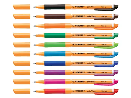Rollerpen Stabilo Pointvisco Assorti 0.5Mm