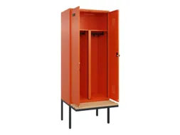 PBM-locker met bank,HxBxD 2120x800x815mm,2vak,vak B 400mm,draaigrendel